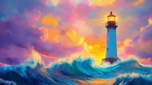 Lighthouse of Hope PowerPoint clipart graphic preview.