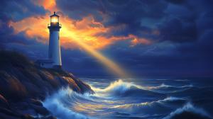 Beacon of Hope Lighthouse PowerPoint clipart graphic preview.