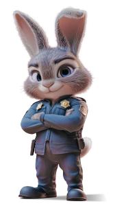 Police Bunny PowerPoint clipart graphic preview.