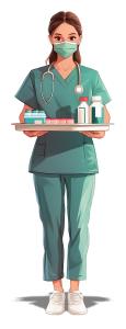 Nurse With Medication PowerPoint clipart graphic preview.
