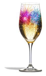 Champagne Fireworks PowerPoint clipart graphic preview.