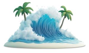 Tsunami Wave PowerPoint clipart graphic preview.