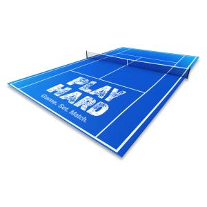 Tennis Court  - Customizable PowerPoint clipart graphic preview.