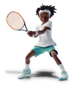 Youth Tennis Player PowerPoint clipart graphic preview.