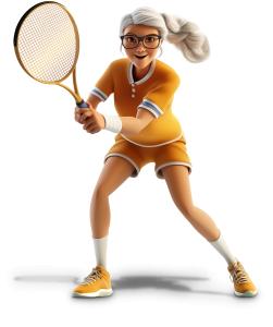 Woman Tennis Player PowerPoint clipart graphic preview.
