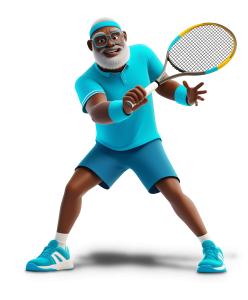 Male Tennis Player PowerPoint clipart graphic preview.