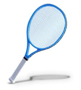 Tennis Racket PowerPoint clipart graphic preview.