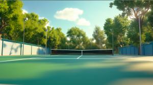 Tennis Court Background Image PowerPoint clipart graphic preview.