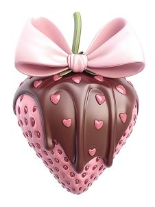 Chocolate Covered Strawberry PowerPoint clipart graphic preview.