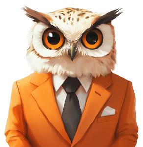 Wise Business Owl PowerPoint clipart graphic preview.