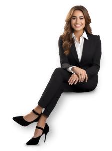 Businesswoman Sitting  Photo PowerPoint clipart graphic preview.