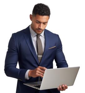 Businessman Laptop  Photo PowerPoint clipart graphic preview.