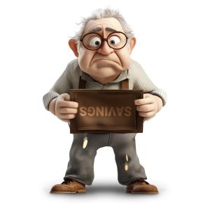 Senior No Savings  Illustration Customizable PowerPoint clipart graphic preview.