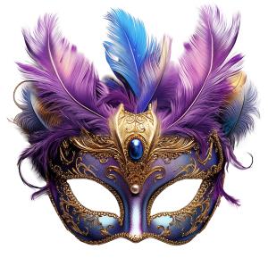 Mardi Gras Mask PowerPoint clipart graphic preview.