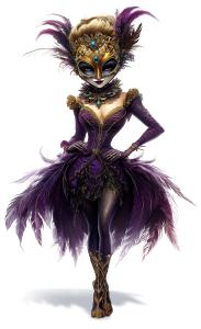 Masquerade Ball Figure PowerPoint clipart graphic preview.