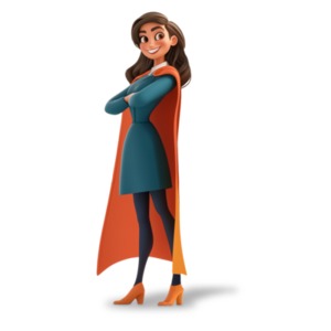 Business Woman Hero PowerPoint clipart graphic preview.