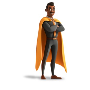 Business Man Hero PowerPoint clipart graphic preview.