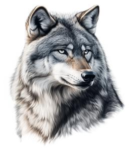 Gray Wolf PowerPoint clipart graphic preview.