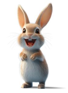 Happy Bunny Rabbit PowerPoint clipart graphic preview.