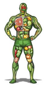Healthy Food Man PowerPoint clipart graphic preview.