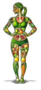 Healthy Food Woman PowerPoint clipart graphic preview.