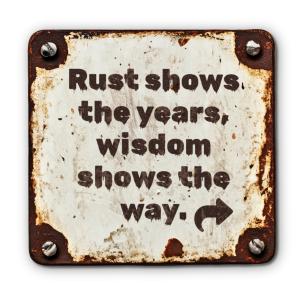Rusty Metal Sign - Customizable PowerPoint clipart graphic preview.