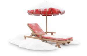 Snow-Covered Beach Lounge Chair  for Presentations PowerPoint clipart graphic preview.
