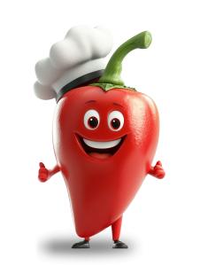 Chef Red Pepper PowerPoint clipart graphic preview.