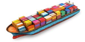 Cargo Ship  Image PowerPoint clipart graphic preview.