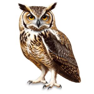 Regal Owl  Image PowerPoint clipart graphic preview.