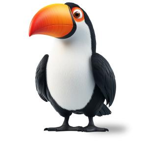 Colorful Puffin  Image PowerPoint clipart graphic preview.