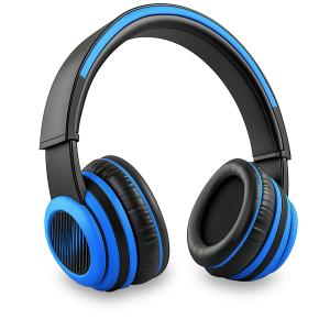 Blue Headphones  Image PowerPoint clipart graphic preview.