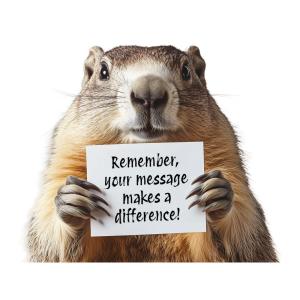 Groundhog Message Customizable PowerPoint clipart graphic preview.