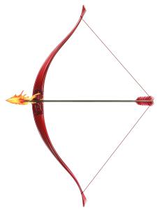 Flaming Arrow  Image PowerPoint clipart graphic preview.