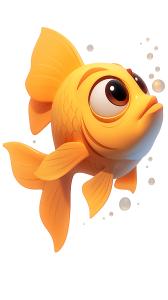 Yellow Fish With Big Eyes PowerPoint clipart graphic preview.