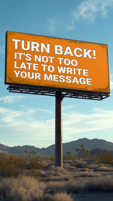 High-resolution customizable clipart of Custom Desert Billboard, designed for environmental education decks, outdoor recreation marketing, and conservation awareness campaigns.