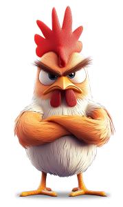 One Tough Chicken PowerPoint clipart graphic preview.
