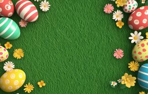 Colorful Easter Celebration PowerPoint clipart graphic preview.