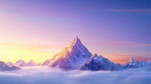 Majestic Mountain Landscape Background Image PowerPoint clipart graphic preview.