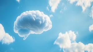 Brain Cloud Concept PowerPoint clipart graphic preview.