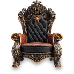 Ornate Royal Throne  for Authority and Leadership Presentations PowerPoint clipart graphic preview.