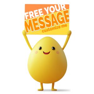 Egg Shaped Protestor Customizable PowerPoint clipart graphic preview.