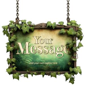 Old Ivy Sign Customizable PowerPoint clipart graphic preview.