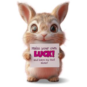 Bunny Rabbit Sign Customizable PowerPoint clipart graphic preview.