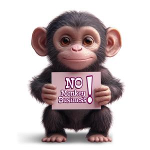 Monkey Business Customizable PowerPoint clipart graphic preview.