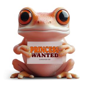 Frog with Sign Customizable PowerPoint clipart graphic preview.