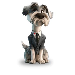 Business Dog  – Professional & Funny Illustration PowerPoint clipart graphic preview.