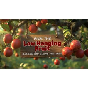 Low Hanging Fruit - Custom Sign Customizable PowerPoint clipart graphic preview.