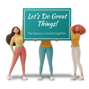 Empowering Women  for Team Presentations Customizable PowerPoint clipart graphic preview.