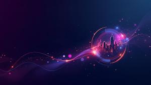 Cityscape Marketing Background PowerPoint clipart graphic preview.